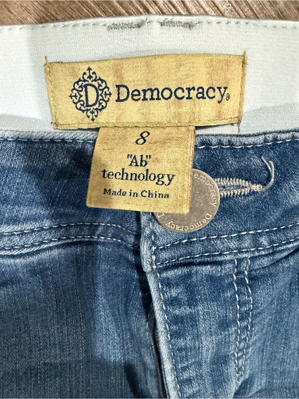 Democracy Skinny Ankle Jeans in Medium Blue with Light Distressing - Picture 2 of 6